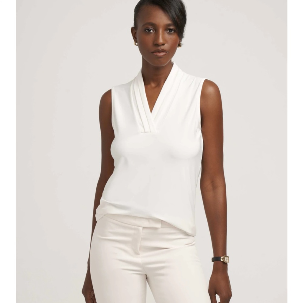 V-Neck Triple Pleated Top